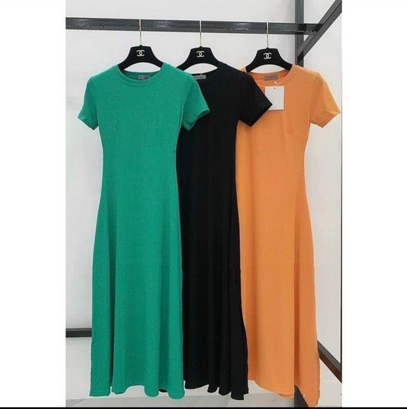 [HCM]đầm thun nữ tay ngắn cổ tròn dáng dài maxi xòe nhẹ m332