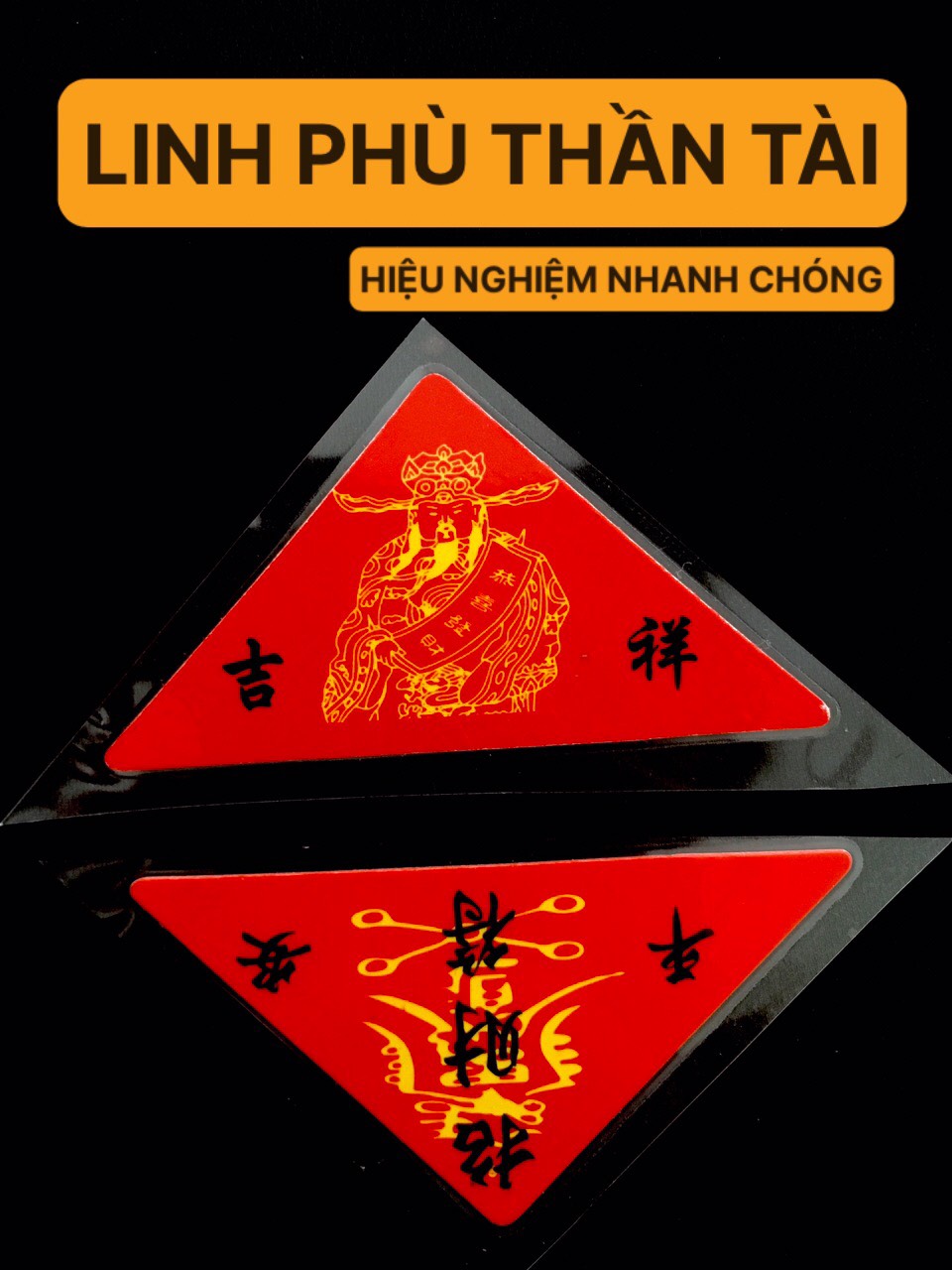 Linh Phù tam giác Thần Tài đặt ví may mắn tài lộc hút tiền bạc - Đã chú
