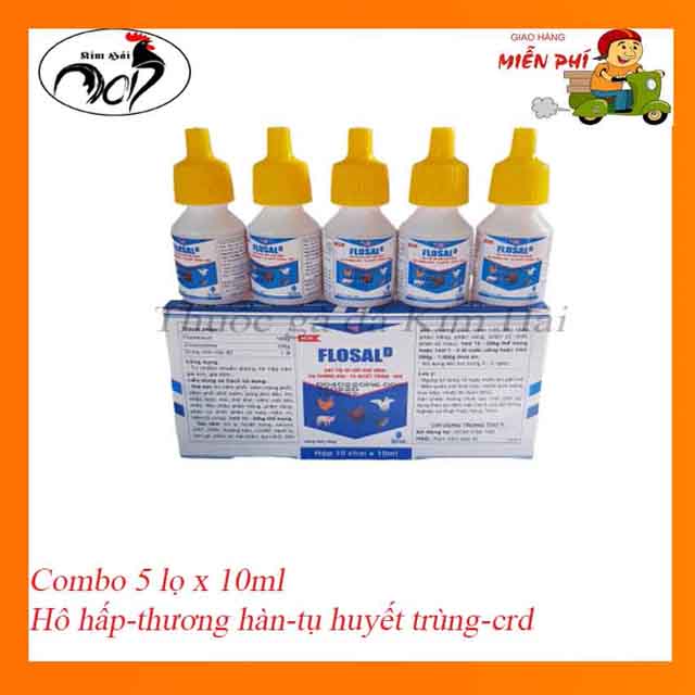 Flosal D-Uv-[combo 5 lọ x 10ml]-đặc trị hô hấp phổ rộng,crd,khò khè,tụ huyết trùng cho gà tơ,gà đá cực nhạy,thuốc gà đá hiệu quả.