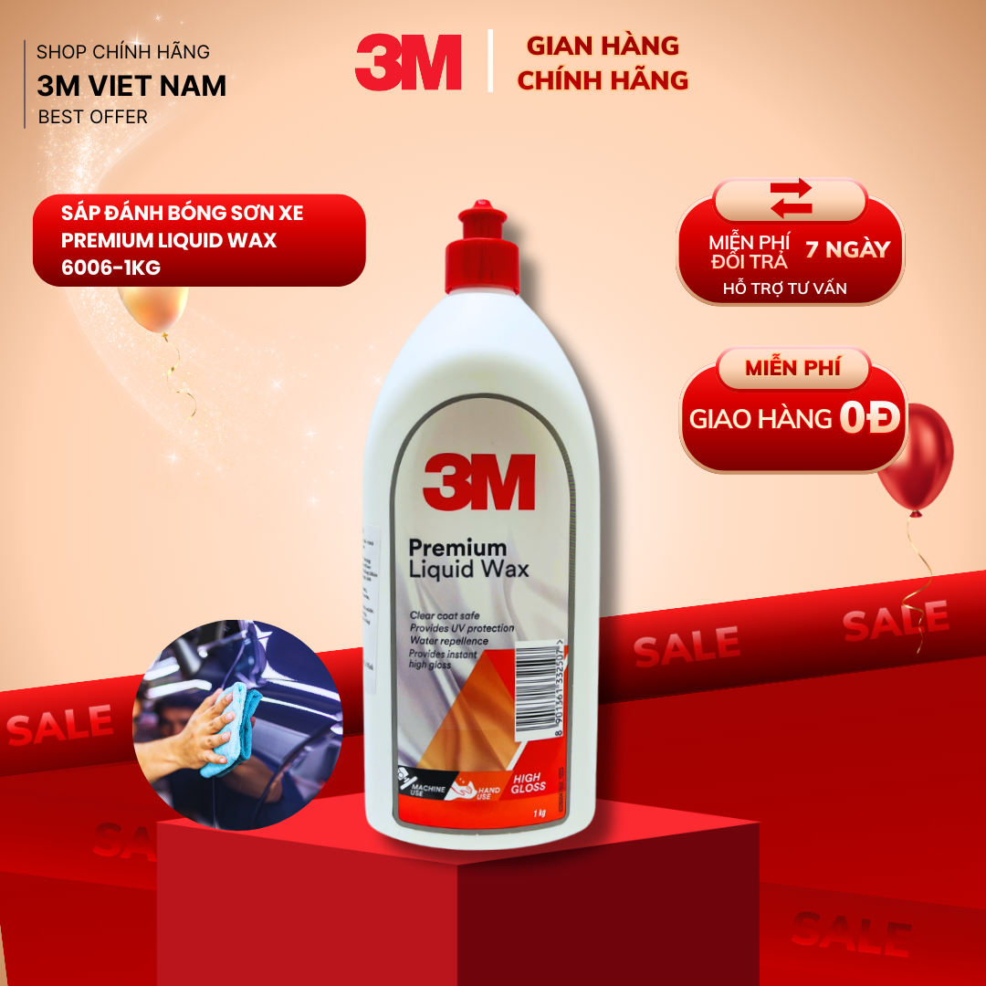 Sáp đánh bóng sơn xe 3M Premium Liquid Wax 1kg- 5kg