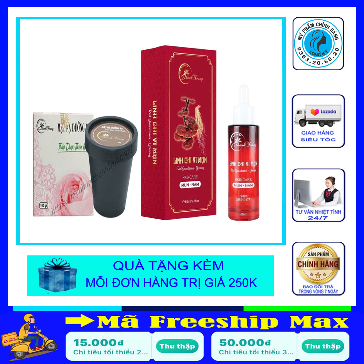 Combo Tái Tạo Da Mụn,Nám Mỹ phẩm thanh trang