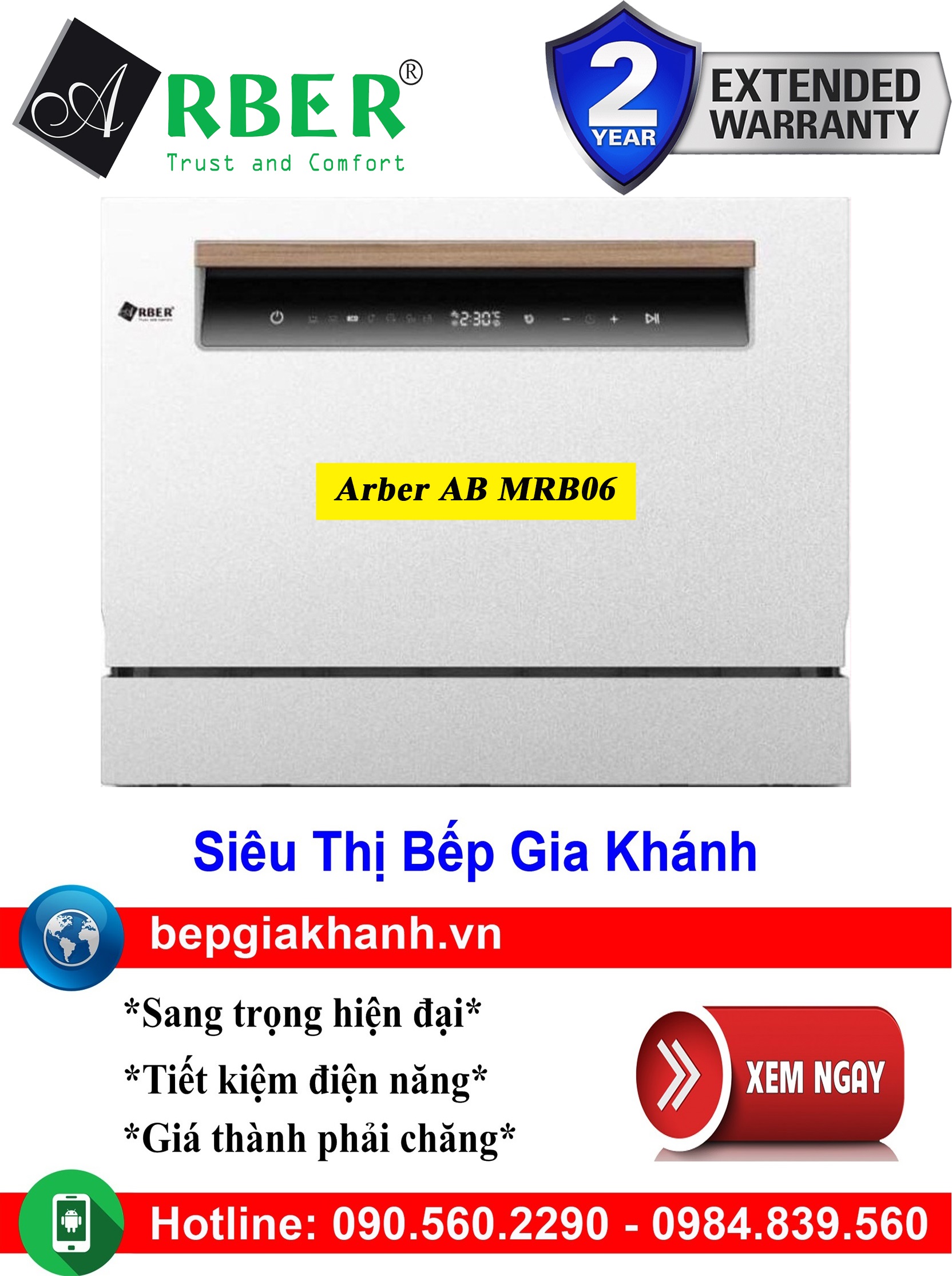 Máy rửa bát 6 bộ Arber AB MRB06 để bàn nhập khẩu chính hãng, máy rửa chén, máy rửa chén bát, máy rửa bát, máy rửa bát giá rẻ, may rua bat, may rua chen, may rua bat gia re