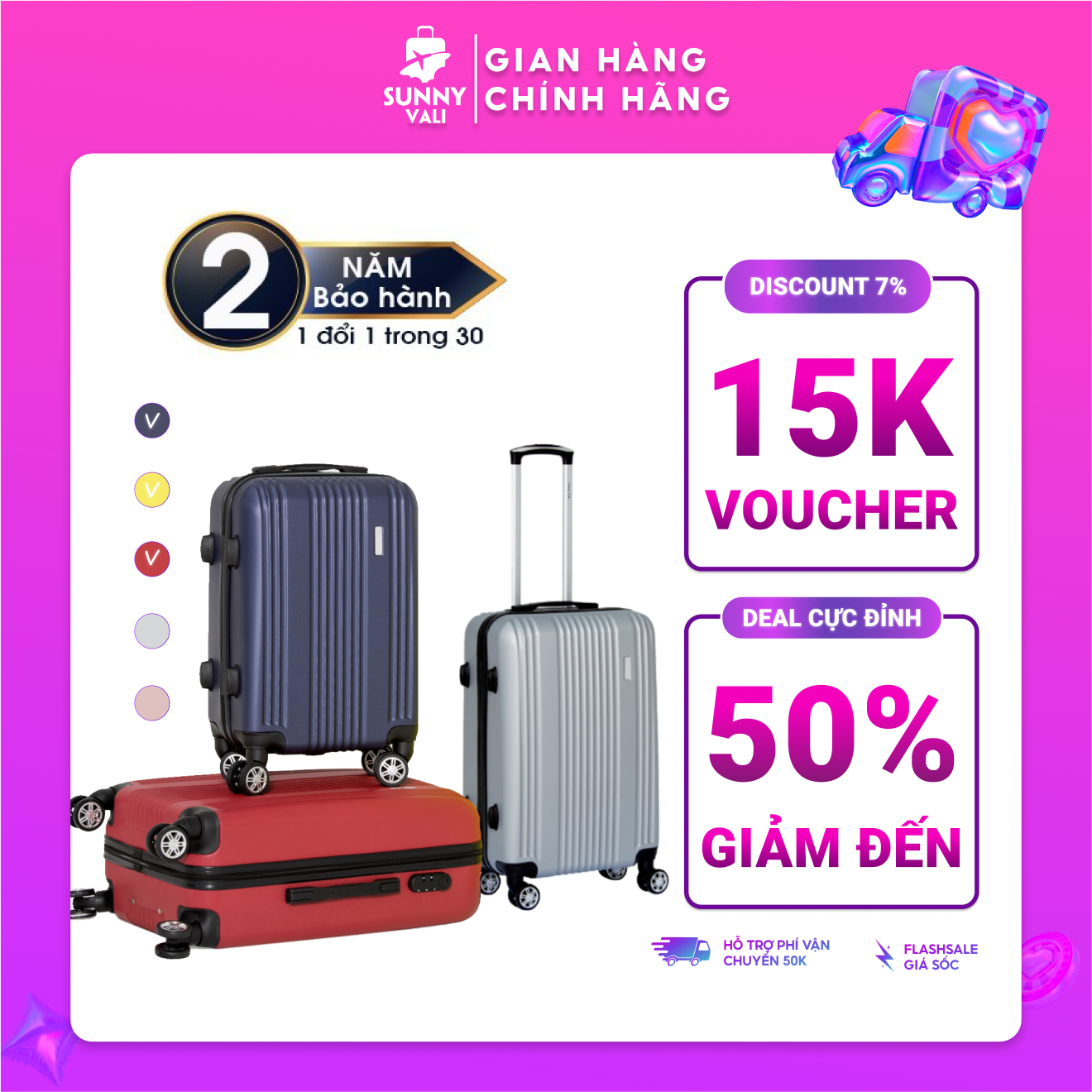 Vali SUNNY TONAGO TG516 - Vali du lịch, chống va đập, chống trầy xước