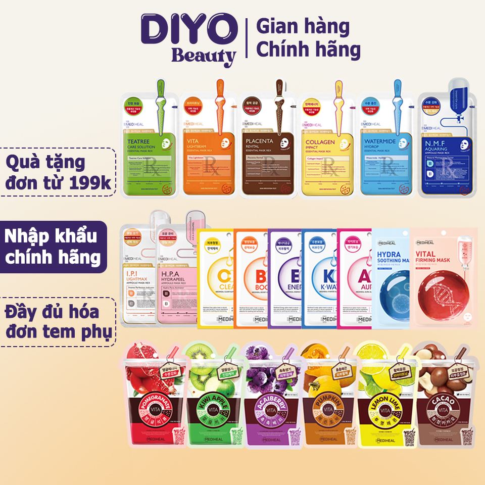 Mặt nạ Mediheal Essential Mask REX 25ml mặt nạ giấy cấp ẩm dưỡng trắng làm dịu da chính hãng