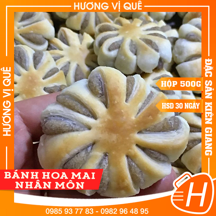Bánh Hoa Mai Nhân Khoai Môn - Hộp 500g - Đặc Sản Kiên Giang