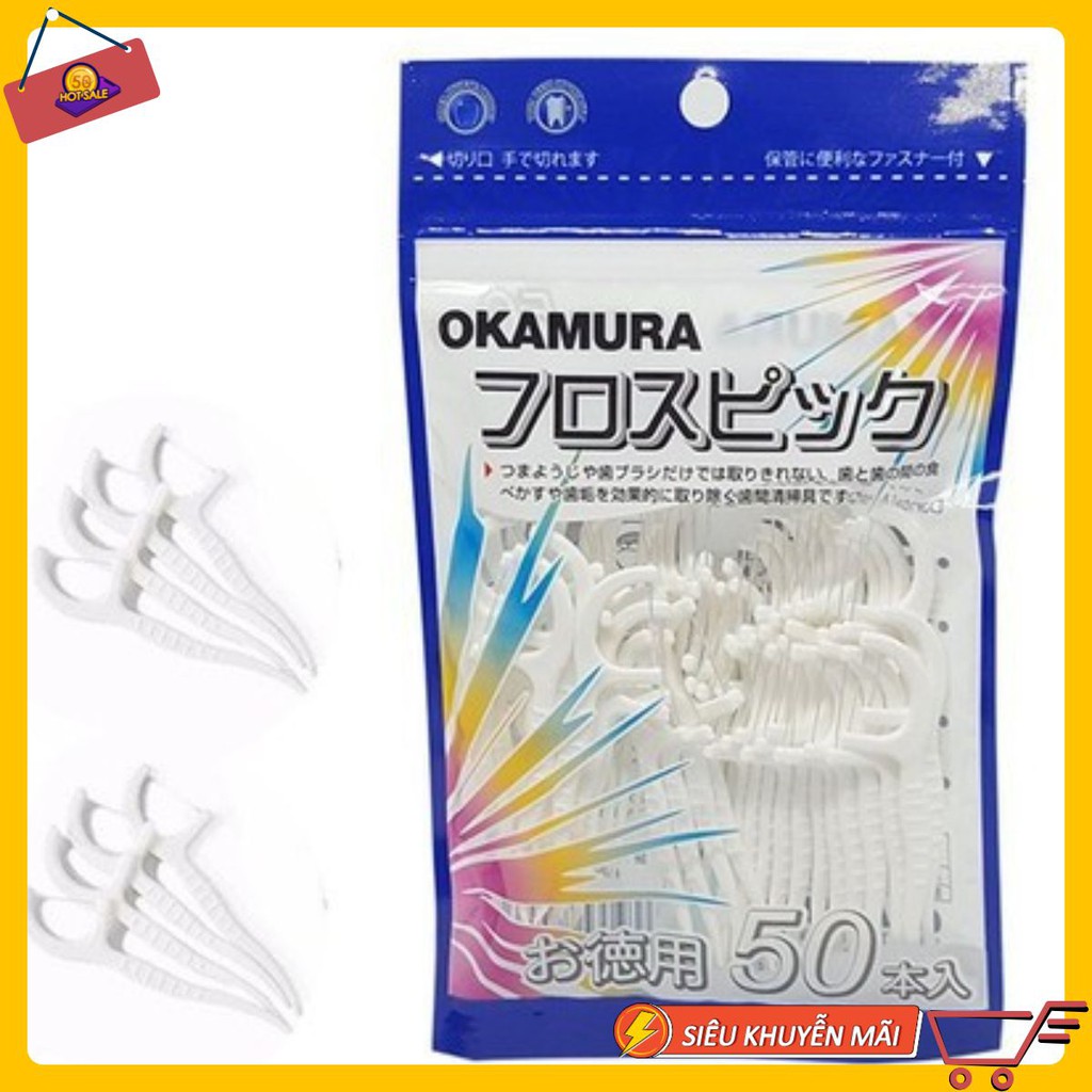Chỉ nha khoa ( sản xuất tại việt nam, xuất nhật, túi 50 cái)