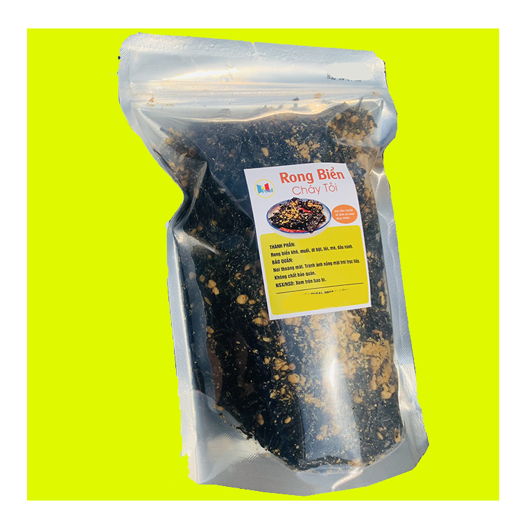 Rong Biển Cháy Tỏi ớt  Gói 250.Gram - rong biển sấy ăn liền nhà làm