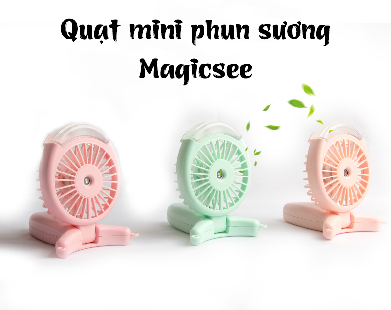 Quạt phun sương cầm tay đa năng Magicsee kháng khuẩn tích điện hơi nước ẩm 2200mAh - Hoạt động liên tục lên đến 9,5 giờ - Hàng chính hãng