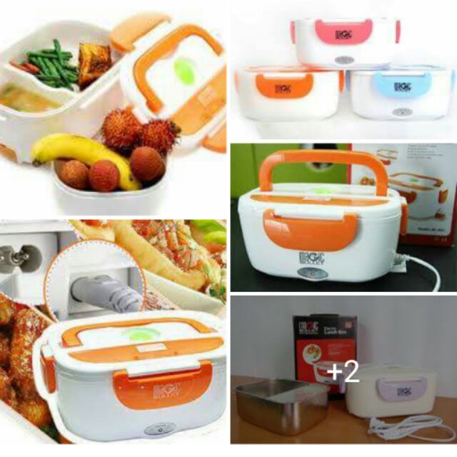 [HCM]HỘP ĐỰNG CƠM ĐIỆN TỰ HÂM NÓNG MAGIC Ruột Inox + Tặng Kèm Muỗng Thìa - Cặp Lồng Giữ Nhiệt Cắm Điện Hộp Đựng Cơm Văn Phòng - Sạch Sẽ Tiện Lợi