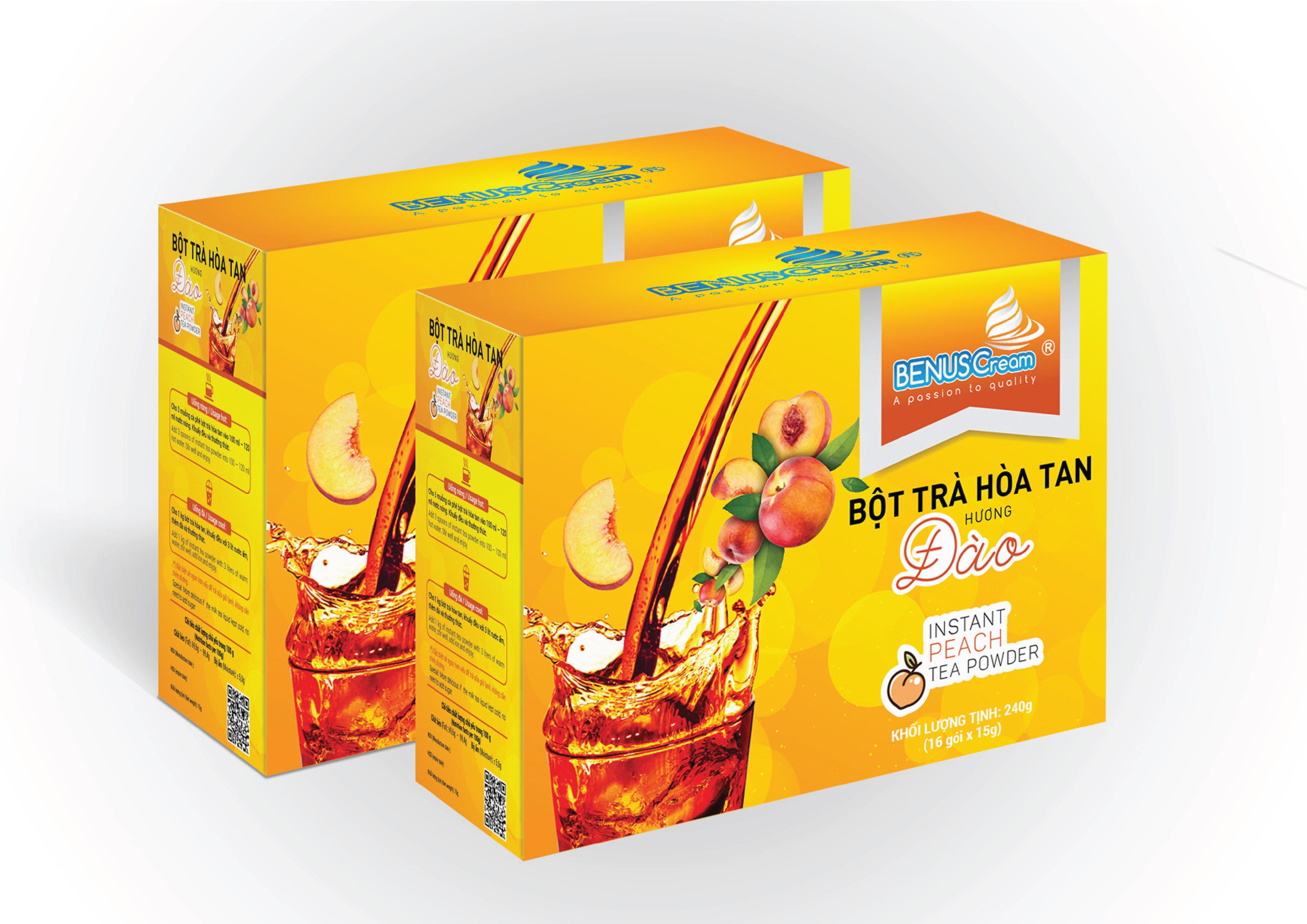 Hộp trà đào hòa tan benuscream- 240 gram - 16 gói