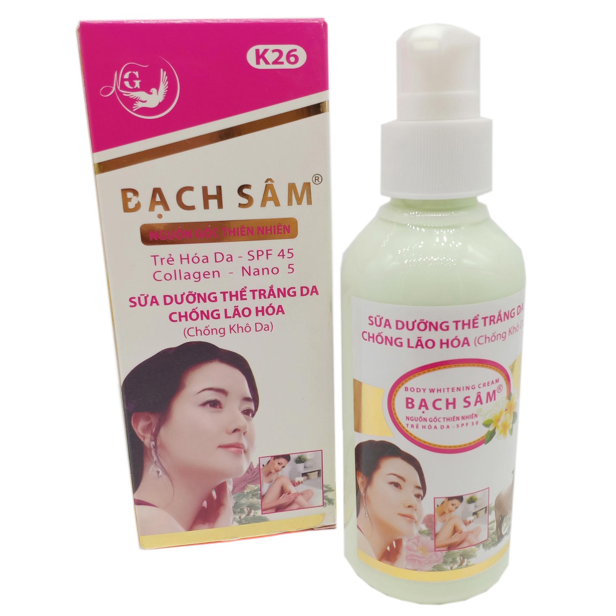 [HCM]??FREESHIP + MGG?? Sữa Dưỡng Thể Bạch Sâm K26 Trắng Da - Chống Lão Hóa - Chống Khô Da (150ml) - - CHÍNH HÃNG 100% - AN TOÀN - HIỆU QUẢ - KHÔNG GÂY KÍCH ỨNG DA