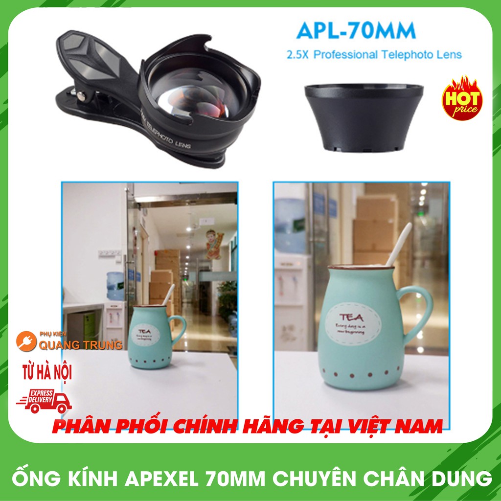 Ống kính Apexel 70mm2.5X tele chuyên chụp chân dung xóa phông, cam kết sản phẩm đúng mô tả, chất lượng đảm bảo