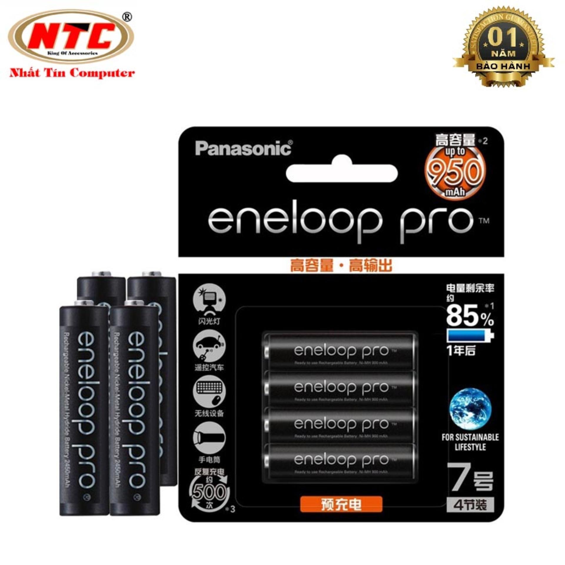 Vỉ 4 pin sạc AAA Panasonic Eneloop Pro 950mAh - phiên bản nội địa Đen - Nhất Tín Computer