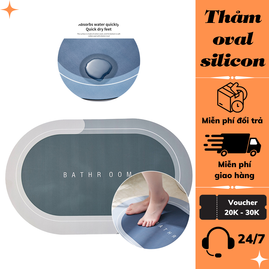 Thảm lau chân silicon siêu mềm dễ vệ sinh chất liệu chống trơn thấp hút cực nhanh