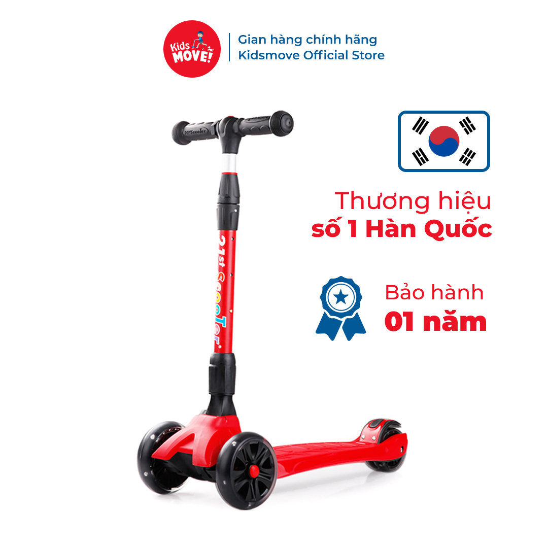 Xe trượt scooter 3 bánh có đèn LED phát sáng, gấp gọn tiện lợi cho bé 3-14 tuổi 21st scooter SPINE