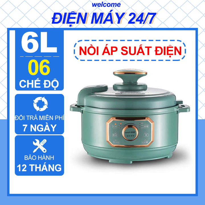 Nồi Áp Suất Điện Đa Năng Dung Tích 4L - 6L Nội Địa Trung, Nấu Lẩu, Nấu Cơm, Hầm, Nấu Soup, Chiên, Xào, Bảo Hành 12 Tháng