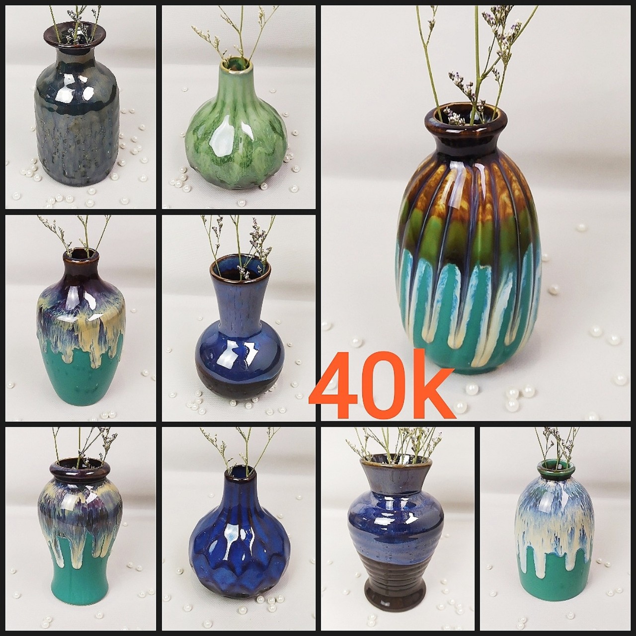 [20 MẪU MỚI] LỌ HOA MINi  DECOR - MEN HOẢ BIẾN - GỐM SỨ BÁT TRÀNG