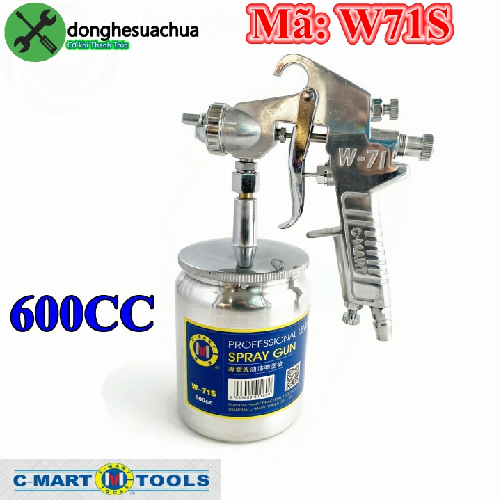 Súng phun sơn c-mart w-71s bình dưới dung tích 600cc