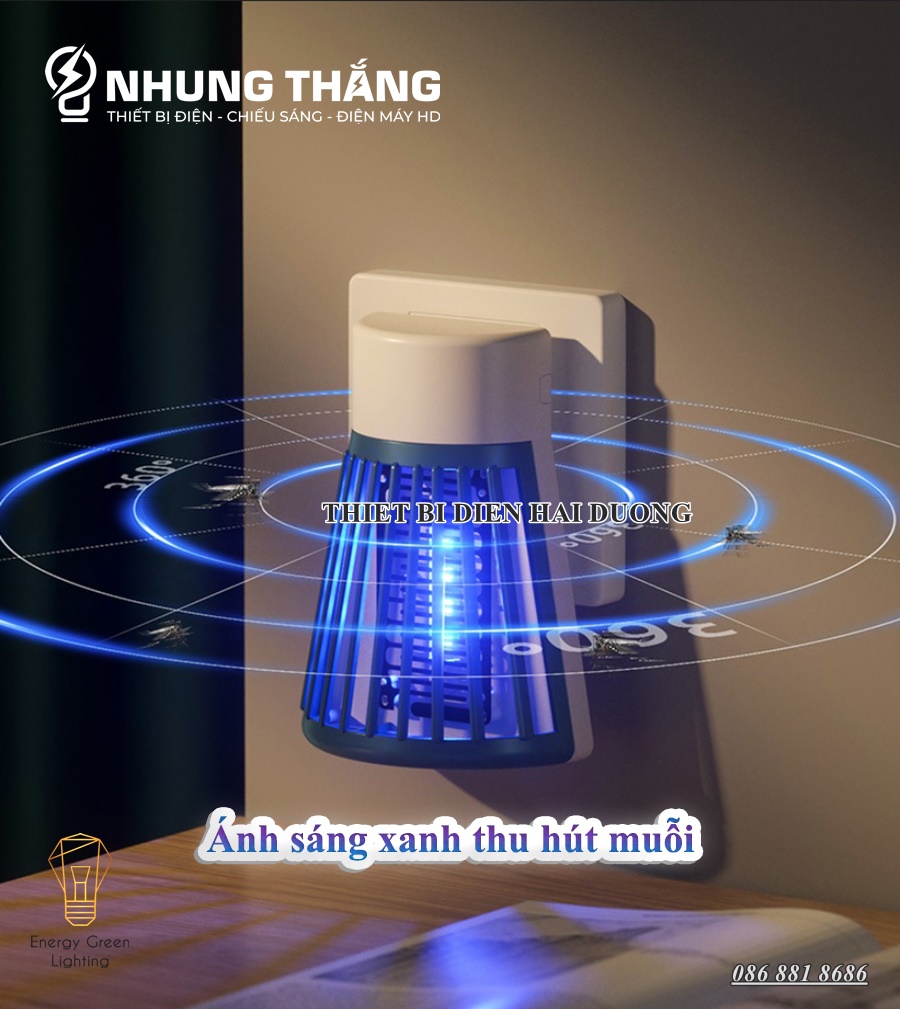 Đèn bắt muỗi kiêm đèn ngủ dgs-222 - ánh sáng xanh thu hút muỗi - diệt muỗi nhanh chóng - an toàn,hiệu quả
