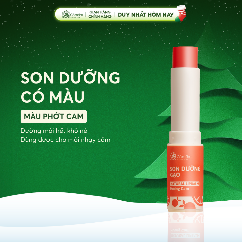  Son Dưỡng Môi - Son Dưỡng Gạo Hương Cam - Son Dưỡng Có Màu - Son Dưỡng Màu Cam Nhẹ Cỏ Mềm 