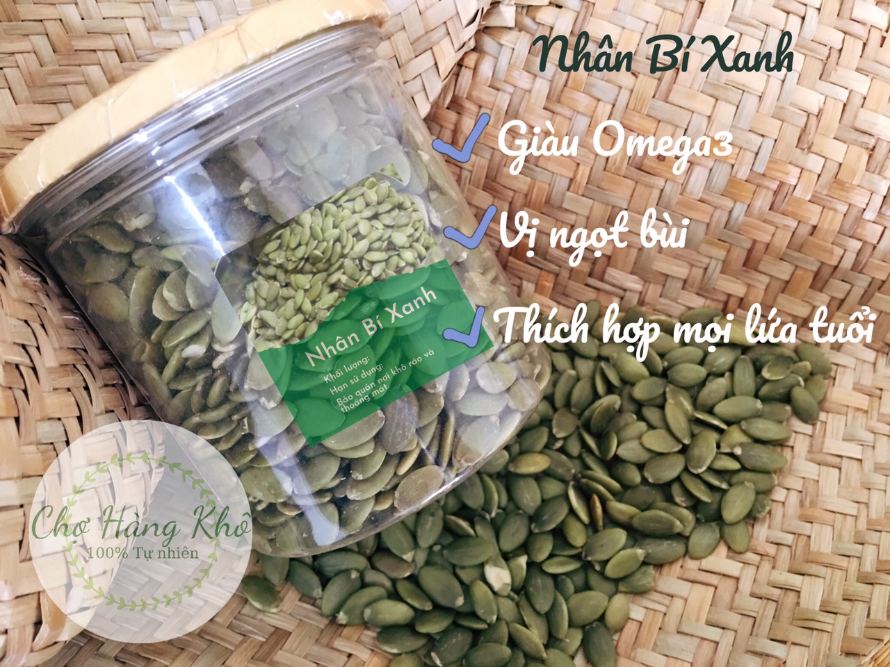 500g nhân hạt bí xanh ấn độ hàng nhập khẩu chất lượng cao