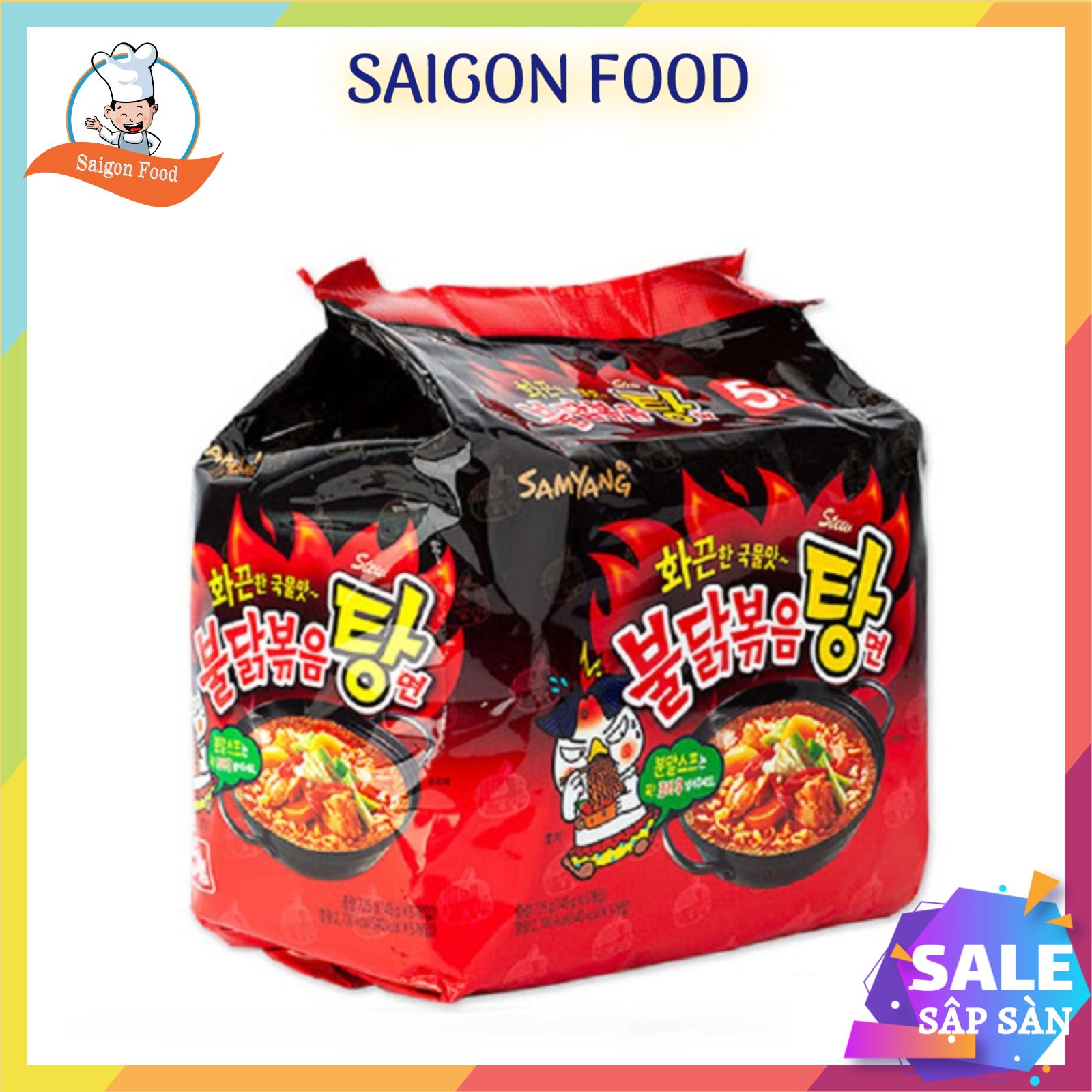 [HCM]1 LỐC 5 GÓI MỲ CAY HÀN QUỐC- SAIGON FOOD