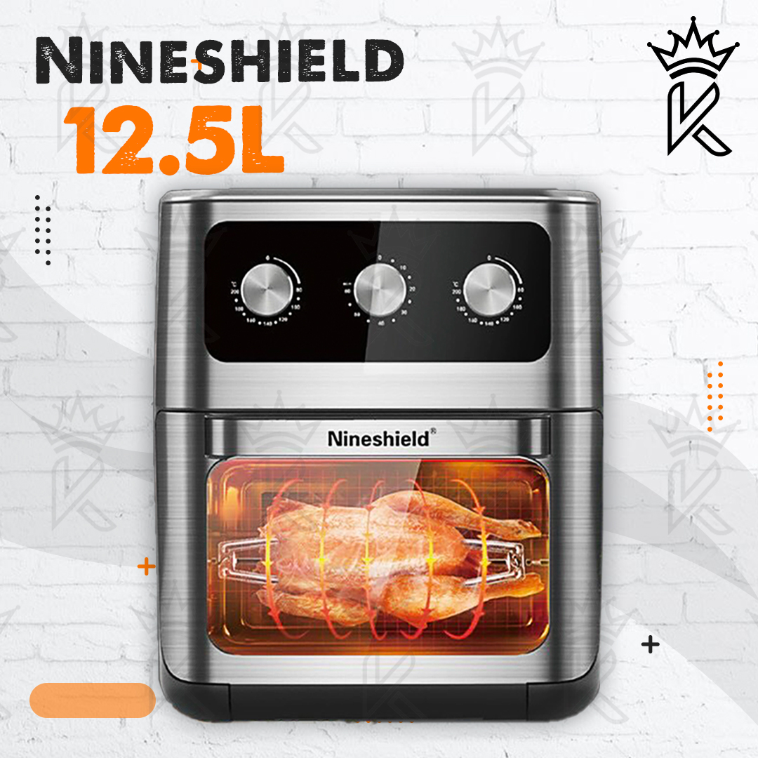 Nồi chiên không dầu Nineshield 12,5L - Bếp chiên không khí dung tích khủng 12,5L - Nồi chiên Nineshield 12L - Sản phẩm chính hãng bảo hành 12 tháng