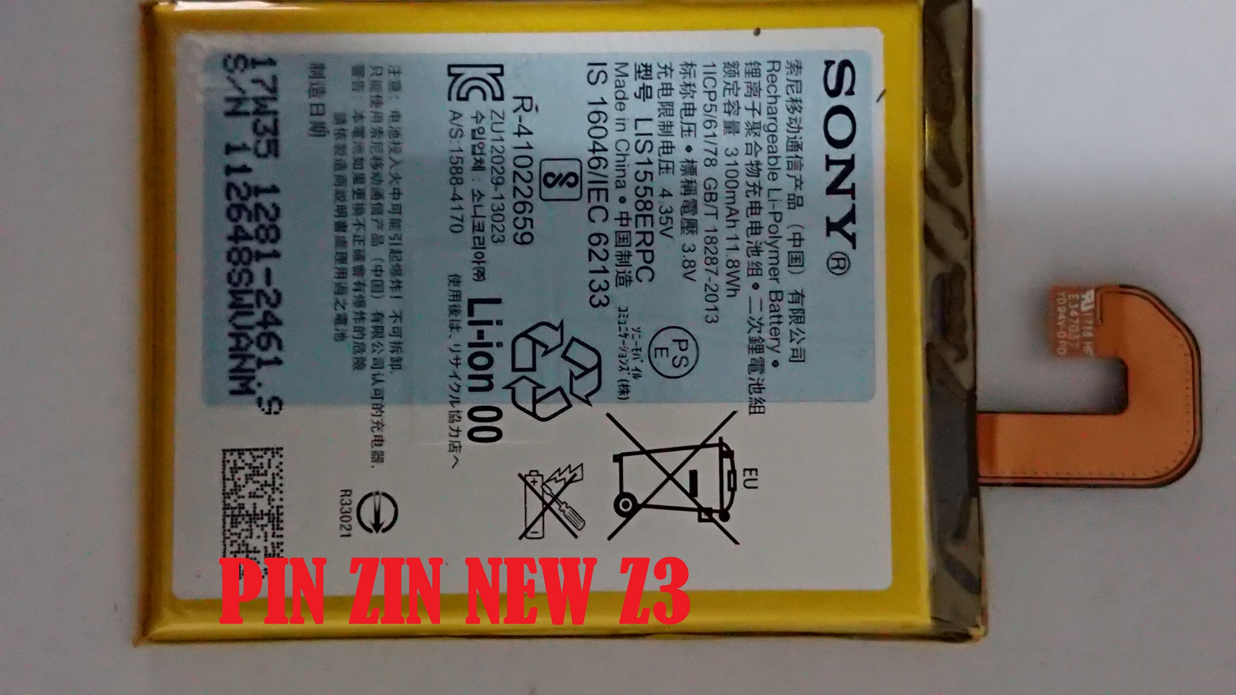 [HCM][PIN ZIN NEW CHÍNH HÃNG SONY Z3-D6653]