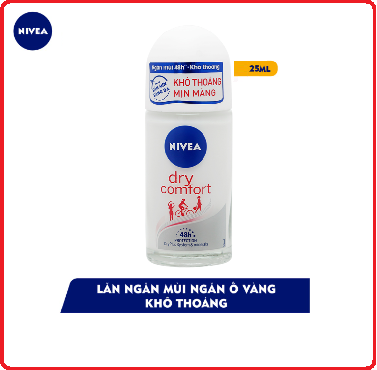 Lăn ngăn mùi nivea khô thoáng mịn màng chai 25ml - 50ml