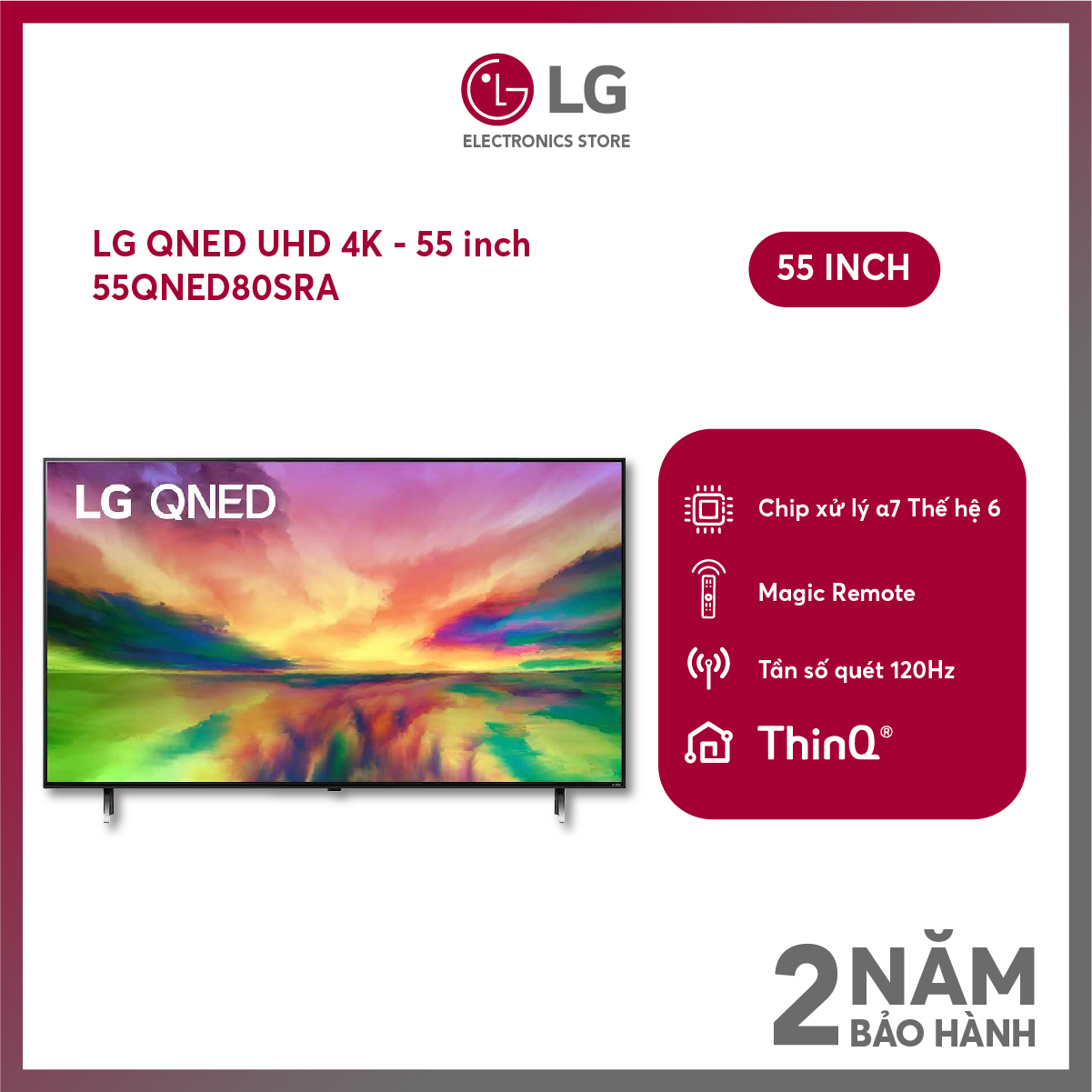 Smart tivi qned lg 4k 55 inch 55qned80sra