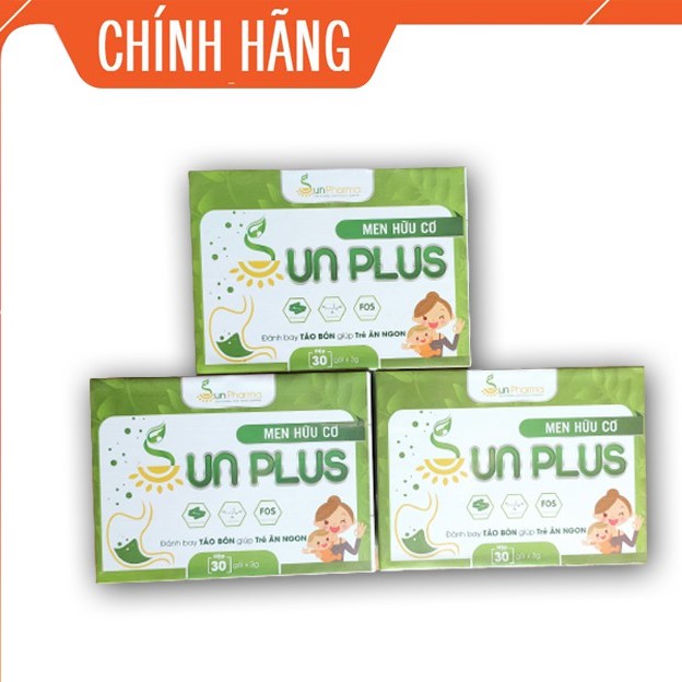 Men Hữu Cơ SunPlus Cho Bé Biếng Ăn, Táo Bón, Chậm Tăng Cân Hộp 30 gói