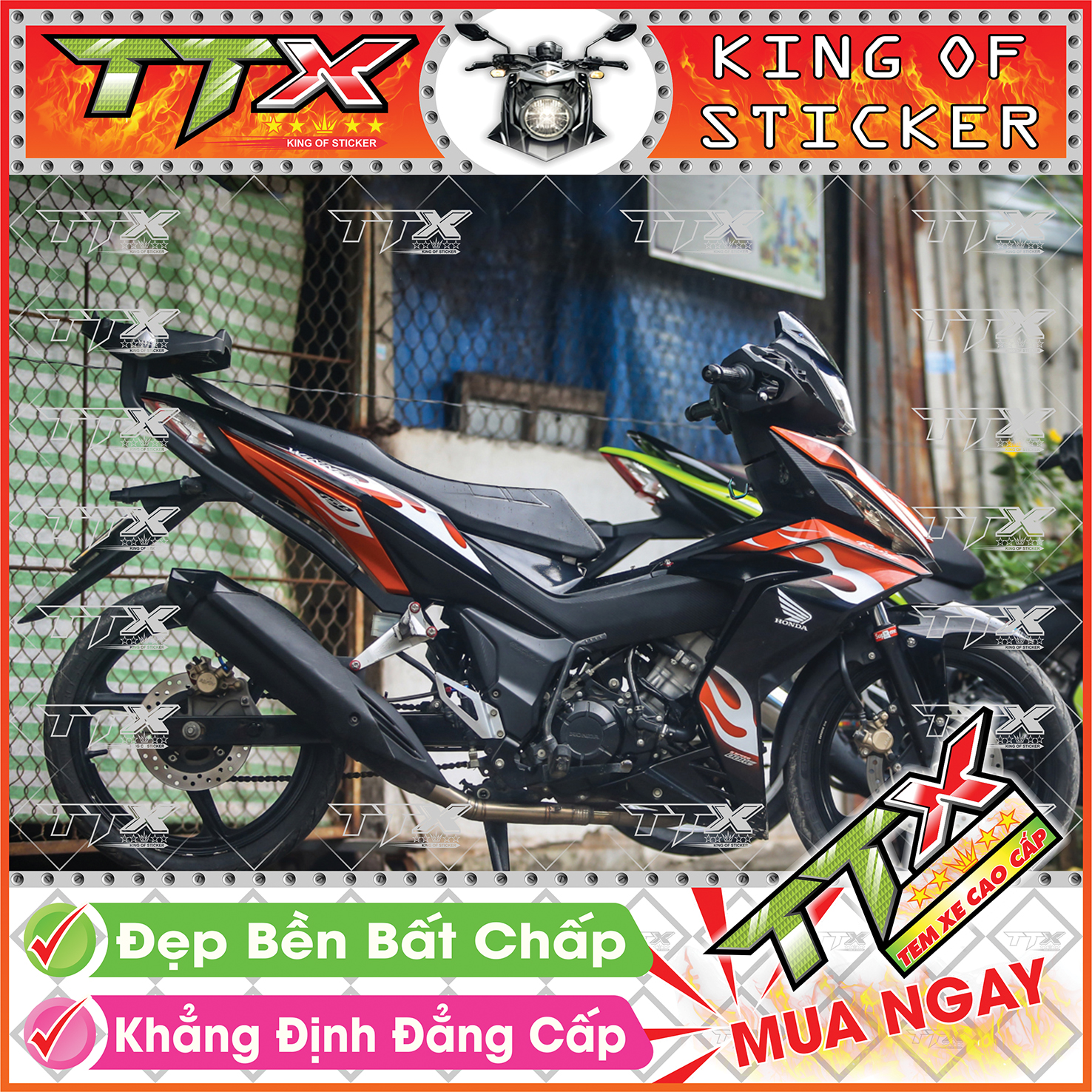 Tem winner v1 cam đen trắng - tem rời winner v1 đen cam trắng siêu đẹp - mẫu winner v1