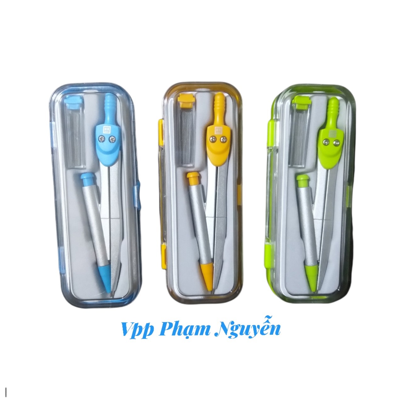 Compa học sinh hồng hà 3482 – 04 màu – dùng chì kim ngòi 0.5mm – có hộp đựng xinh xắn