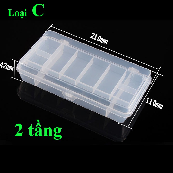 Hộp đựng phụ kiện câu cá, mồi giả , hộp đựng mồi câu lure giá rẻ tiện lợi HPK-1