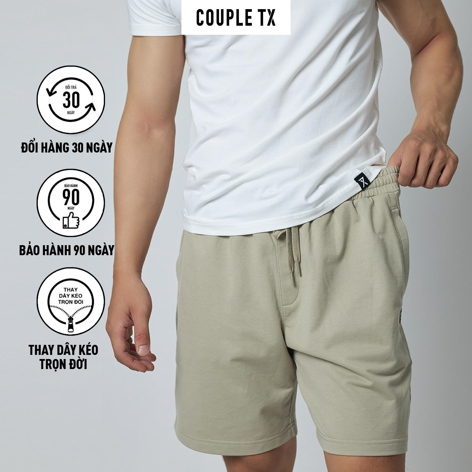 Quần short nam couple tx - quần short thun basic msr 1040