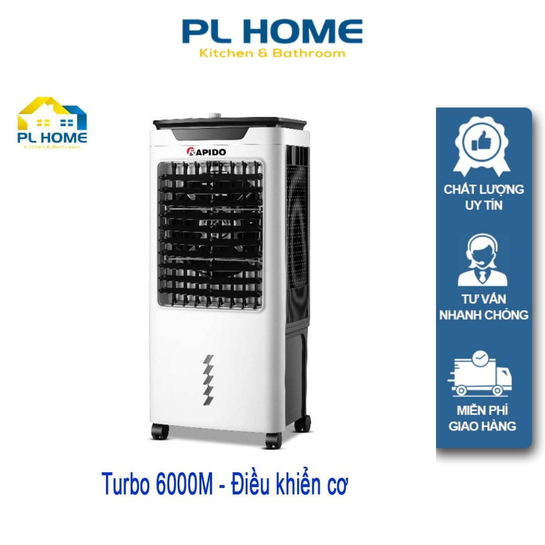 Quạt điều hòa rapido turbo 6000 kết hợp lọc không khí 3 trong 1, bảo hành 2 năm tận nhà