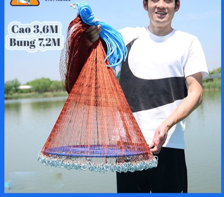 Chài bắt cá đĩa bay to, chài dù, chài rút thái lan - chài đĩa bay thái lan - 3m 3m6 4m2 4m8 6m