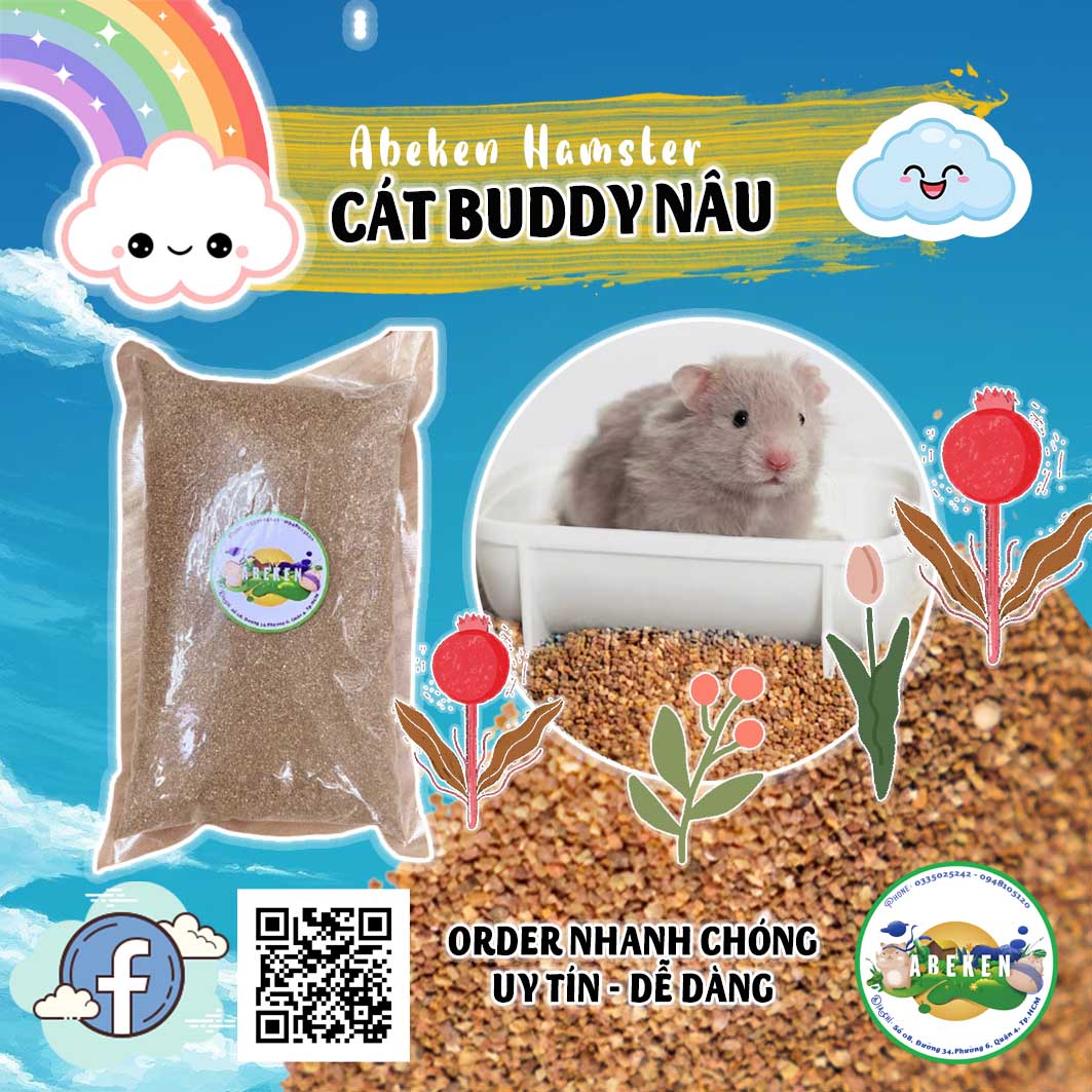 ✨FREESHIP✨ Buddy nâu lót chuồng khử mùi hôi cho Hamster 01kg