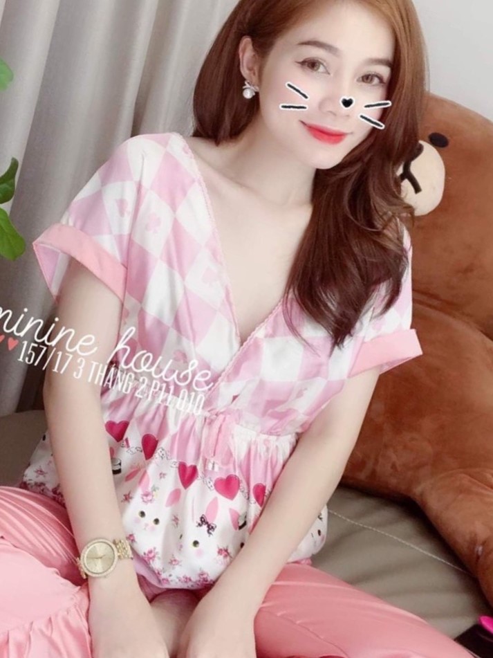 Đồ bộ mặc nhà kate họa tiết trái tim cực xinh cho nàng