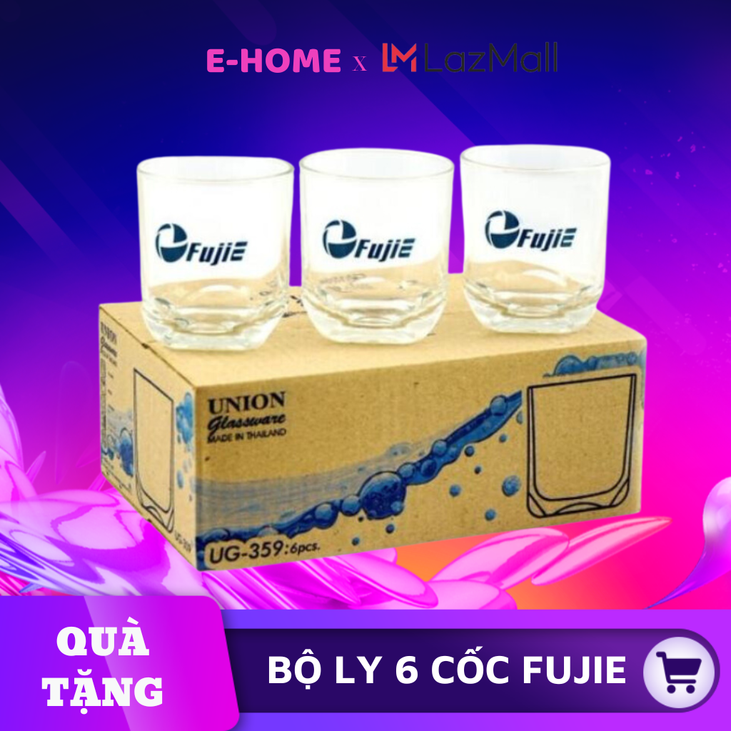 Bộ 6 cốc thủy tinh cao cấp FujiE 250ml ly thủy tinh chịu nhiệt tốt