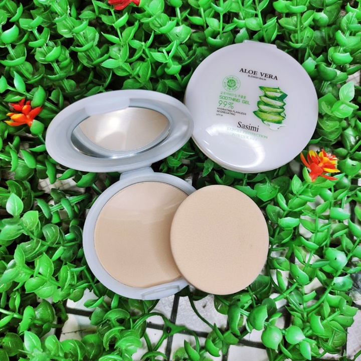 Phấn phủ kiềm dầu nha đam sasimi powder che khuyết điểm trang điểm siêu mịn màng - sa851