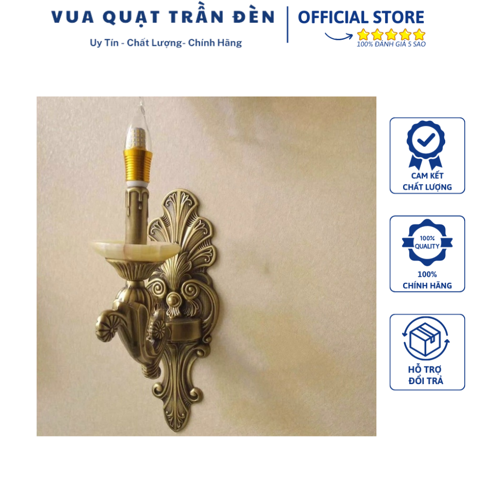 Đèn tường nến cổ điển qtd888, đèn gắn tường cao cấp trang trí phòng - vua quạt trần đèn