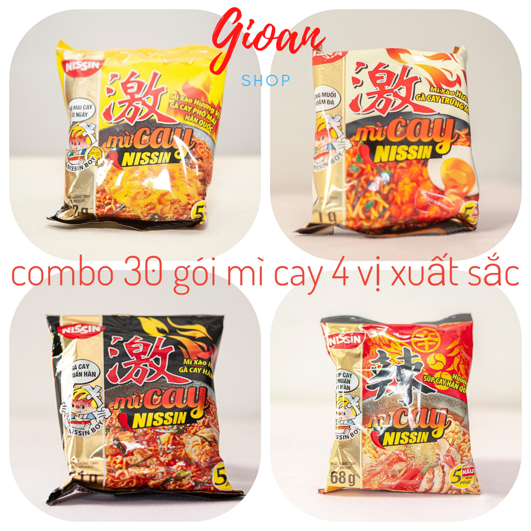30 gói MÌ CAY 4 vị xuất sắc nisin ( thùng 30 gói ) mỳ cay Hàn Quốc NISSIN