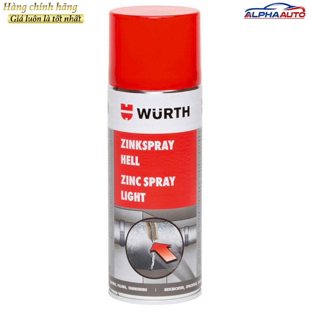 Chai Xịt Sơn Mạ Kẽm Bảo Vệ Chống Rỉ Sét Chịu Nhiệt Cao Wurth Zinc Spray 400ml