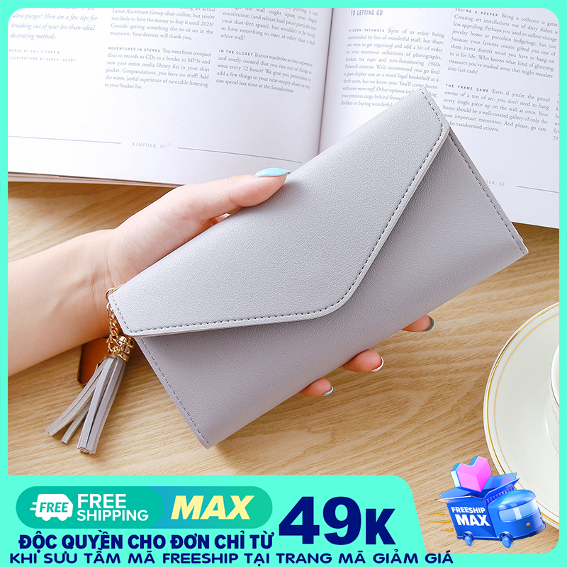 (CLIP) VÍ NỮ T-KND-8 Nhiều Màu ( 13cm x 9cm x 1cm ) để tiền, CMND, thẻ ngân hàng, hàng Quãng Châu