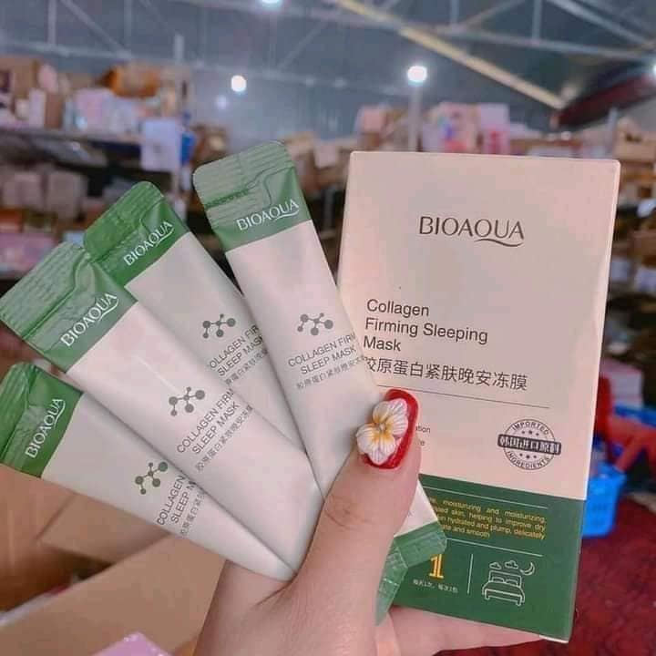 [HỘP 20 GÓI] Mặt Nạ Ngủ Thạch Collagen BIOAQUA - Nâng Cơ Bổ Sung Collagen Cấp Nước Dưỡng Ẩm Căng Bóng Thu nhỏ lỗ chân