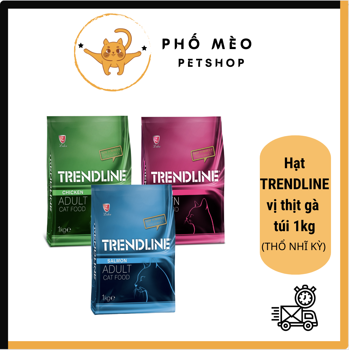 Hạt thổ nhĩ kỳ trendline dành cho mèo 1kg