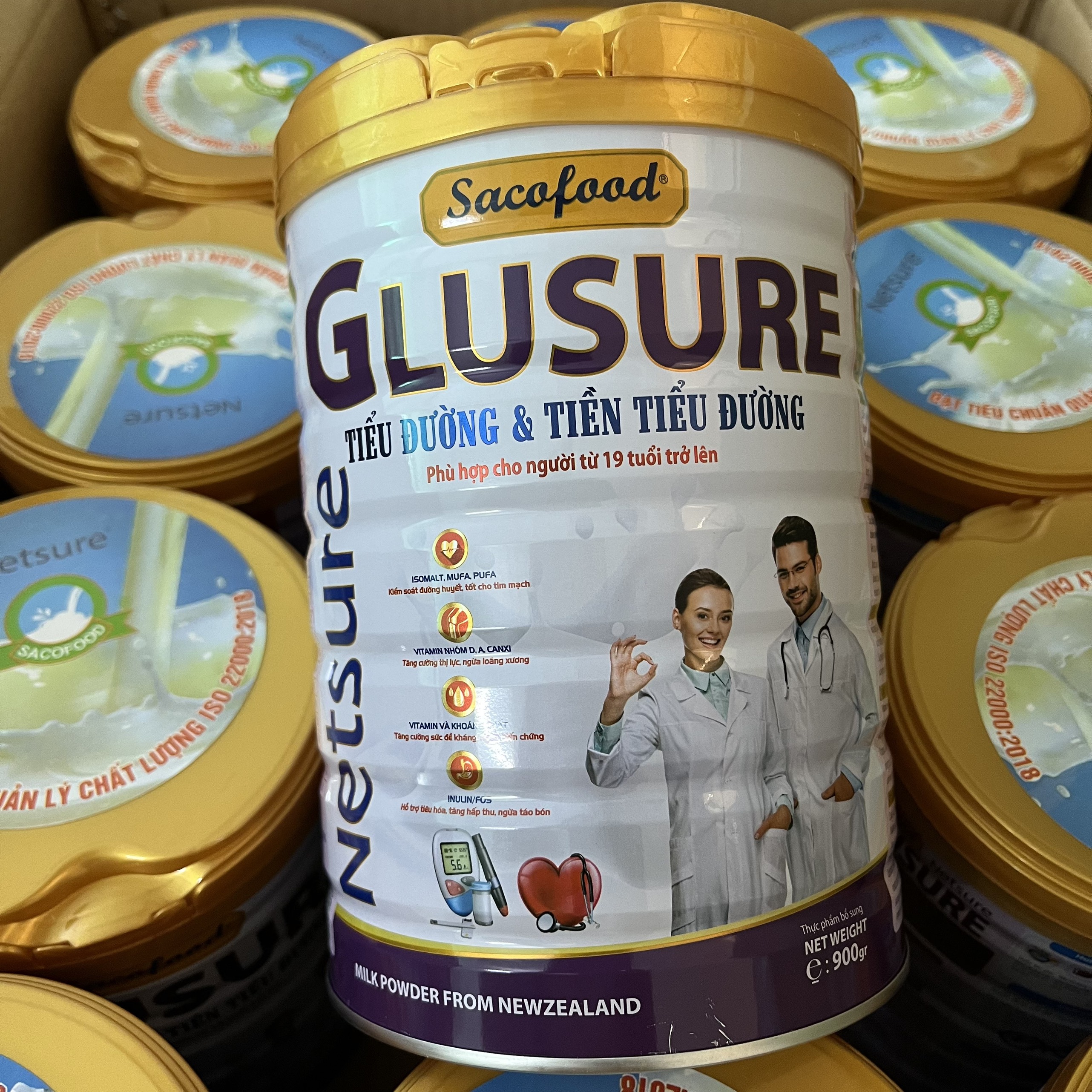 Sữa NETSURE GLUSURE dành cho người bệnh tiểu đường và tiền tiểu đường lon 900g - date luôn mới