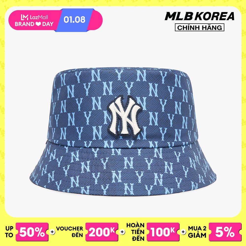 MLB  Nón bóng chày họa tiết monogram thời trang