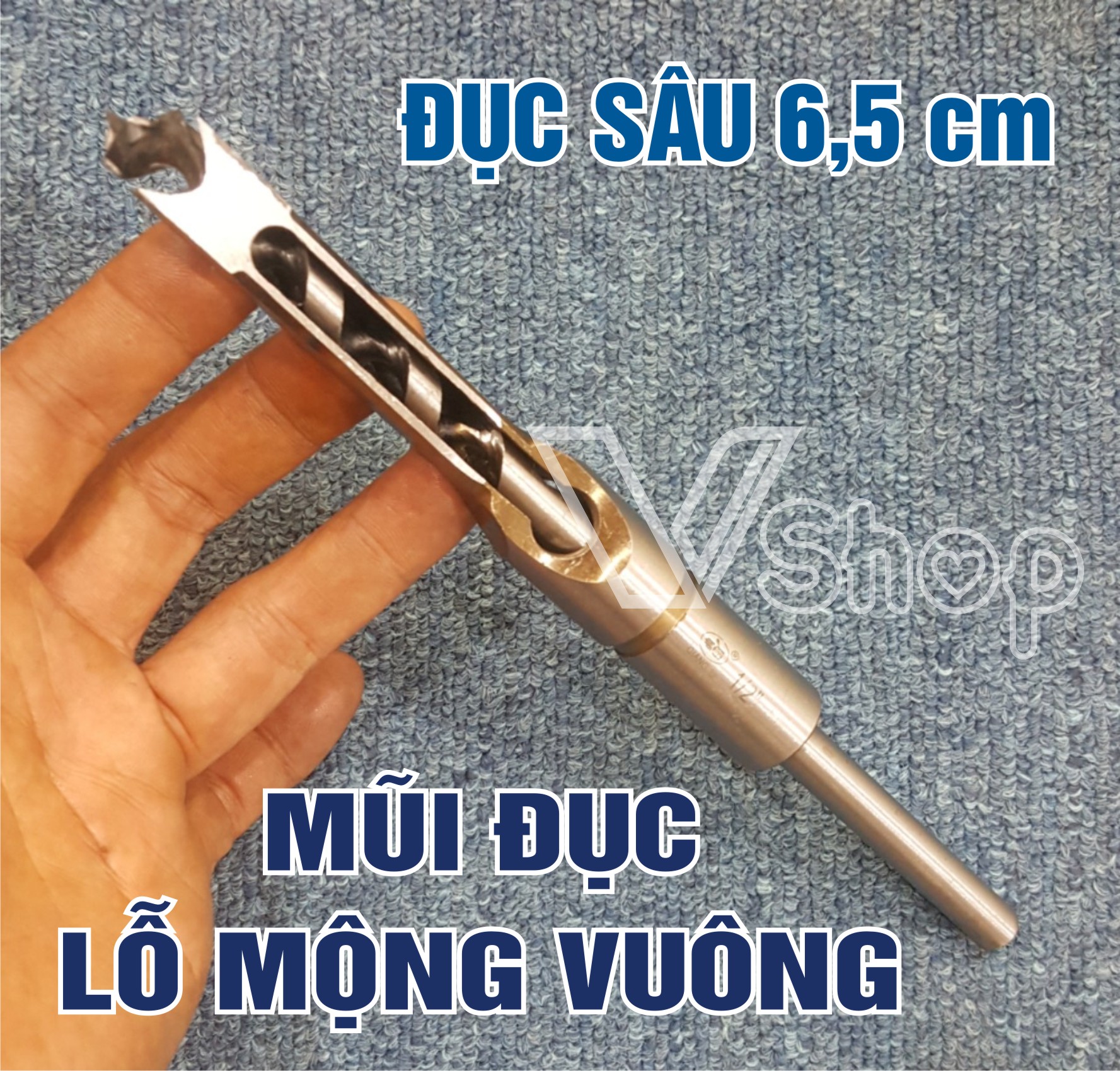 Mũi đục gỗ, lỗ mộng vuông, lưỡi đục dùng cho máy làm mộng, thép hợp kim, bền và sắc bén